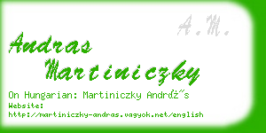 andras martiniczky business card